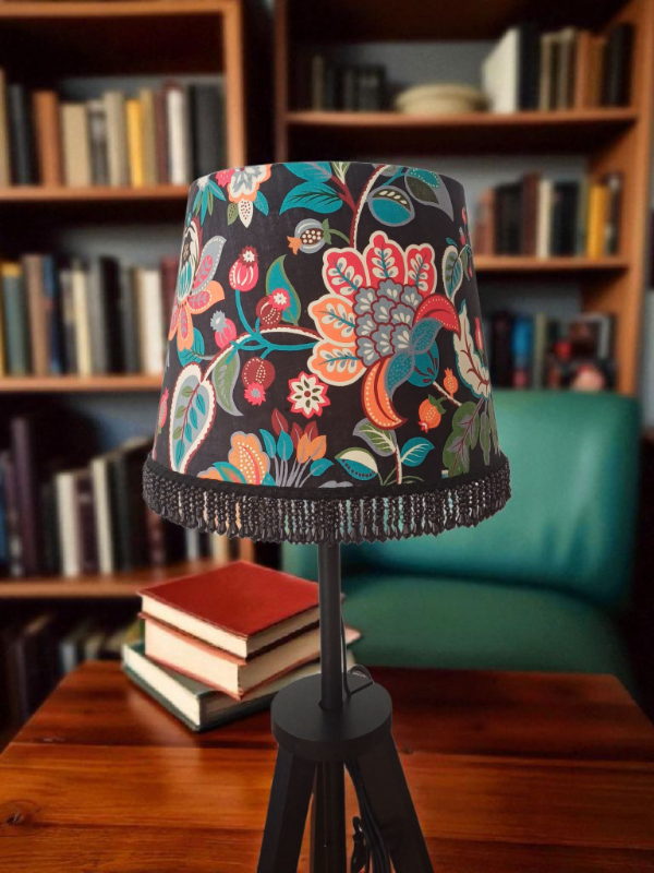Loreta empire flower lampshade with beaded fringe trim -out of stock