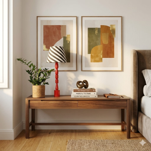 Viena 2 black and white wooden table lamp