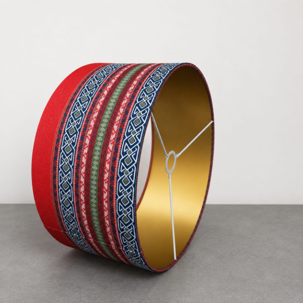 Luna red striped drum lampshade - Image 2