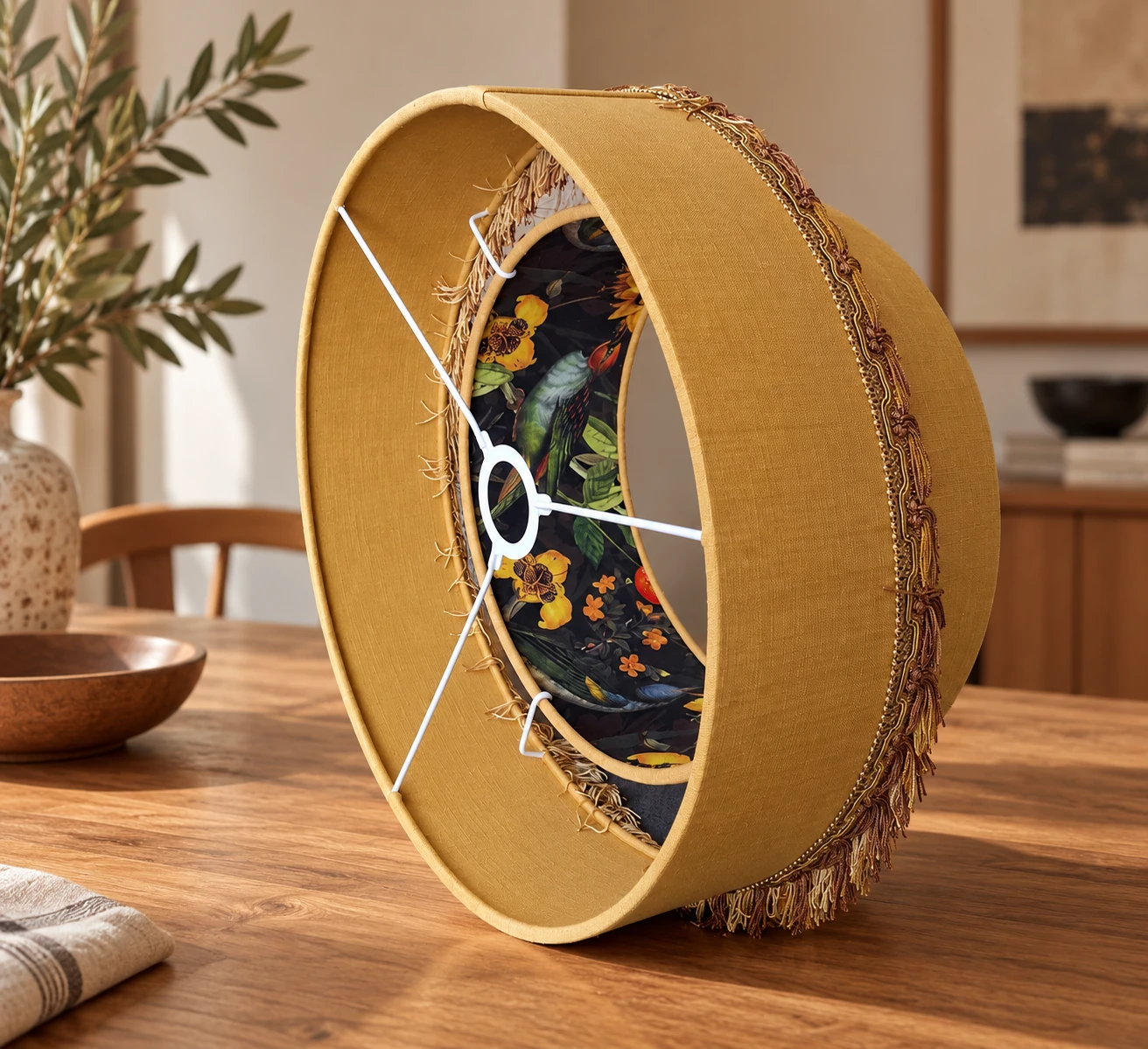 Ochre two tier doublesided pendant lampshade - Image 3