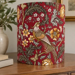 Beti dark red bird drum lampshade
