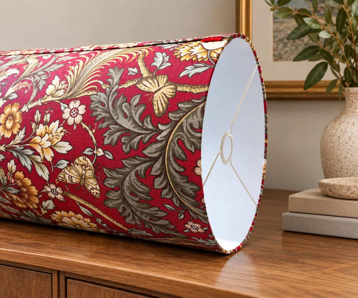 Beti dark red bird drum lampshade - Image 3
